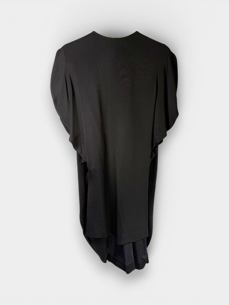 Black Sculptural Cocoon Midi Dress