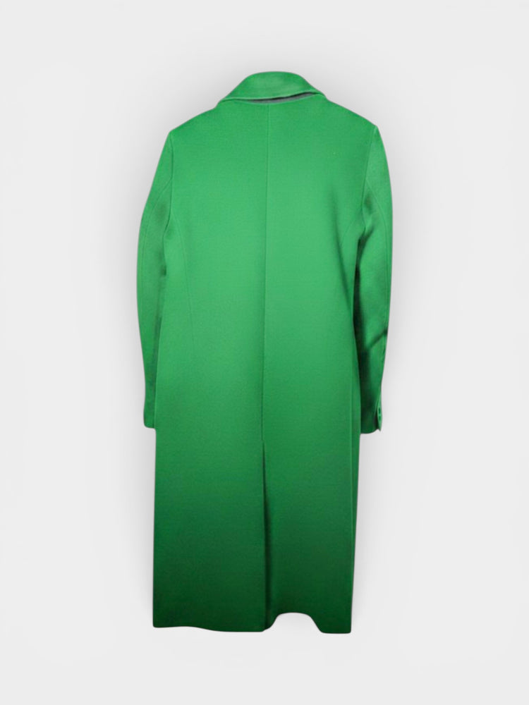 Green Long Single-Breasted Overcoat