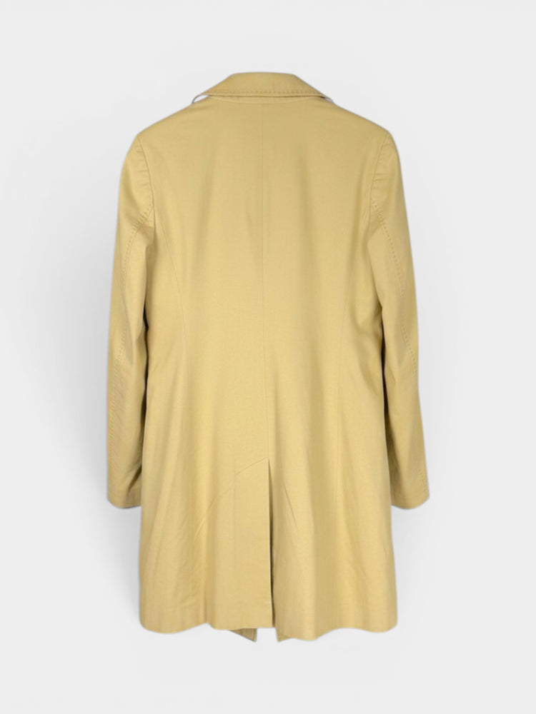 Beige Double-Breasted Cotton Coat