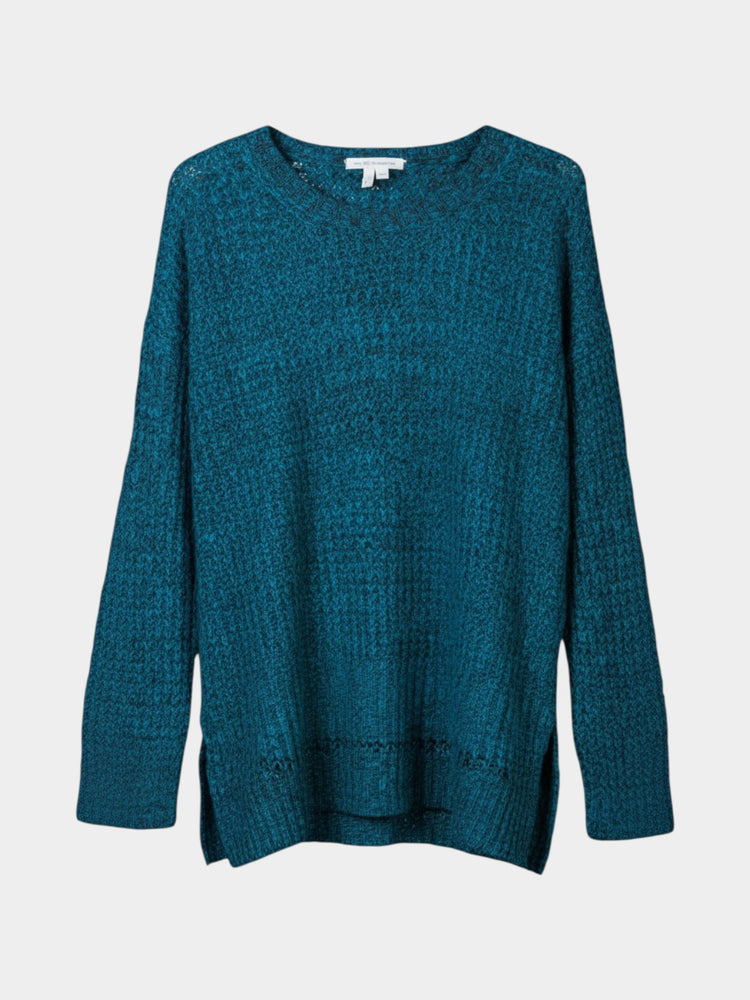 Teal Marled Knit Oversized Pullover Sweater