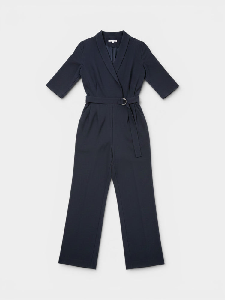 Black Belted Wrap Jumpsuit