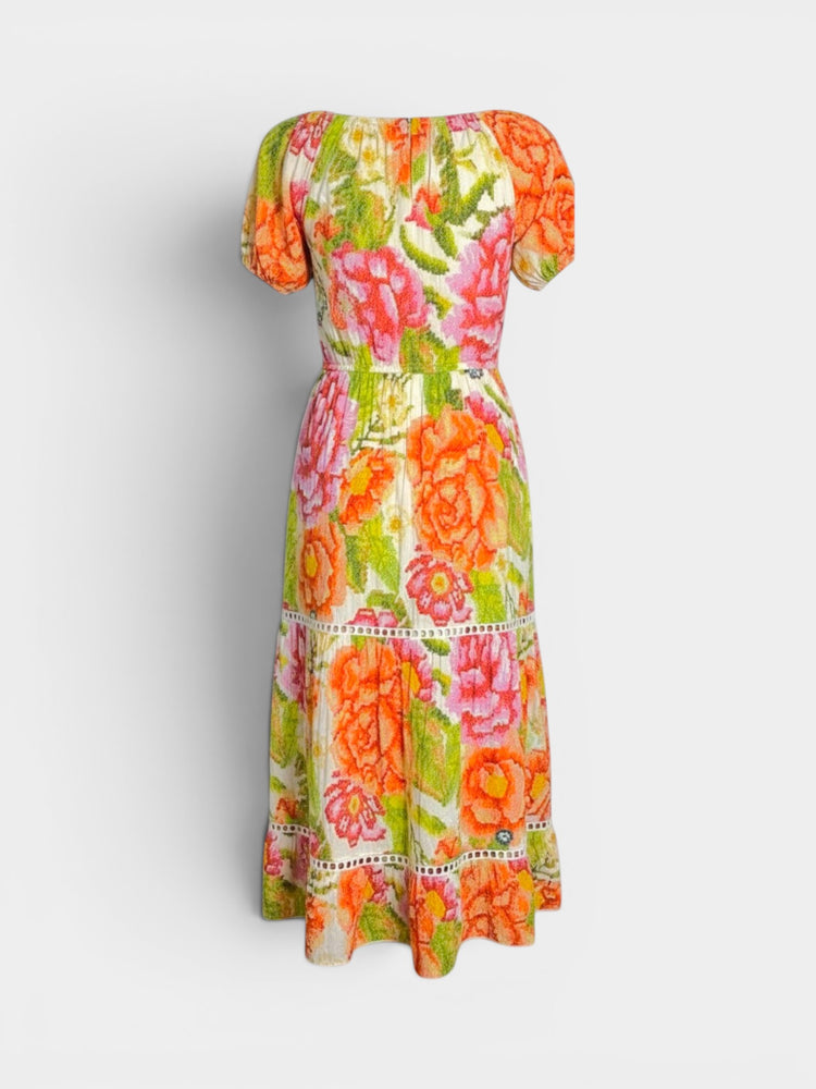 Floral Print Off-Shoulder Tiered Maxi Dress