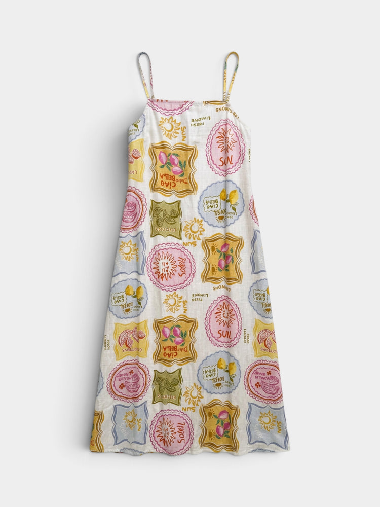 Citron Amalfi Soleil Coastal Midi Dress