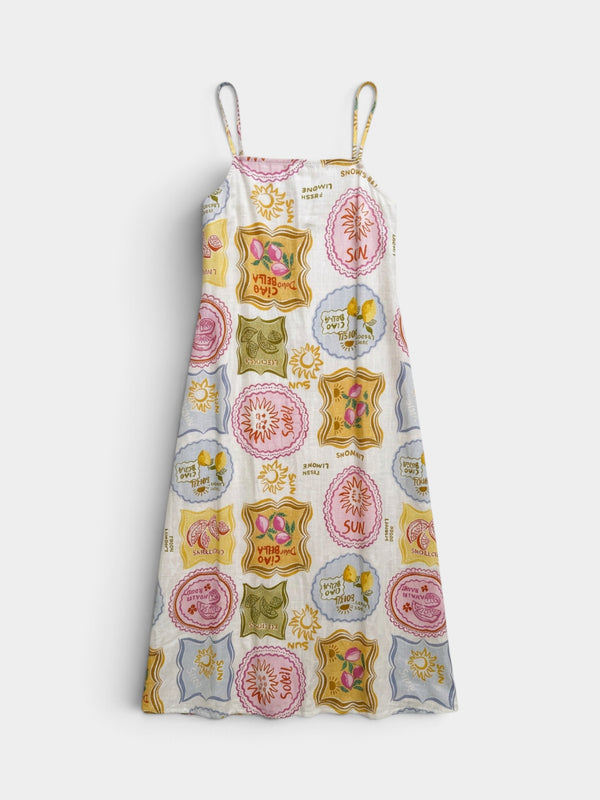 Citron Amalfi Soleil Coastal Midi Dress