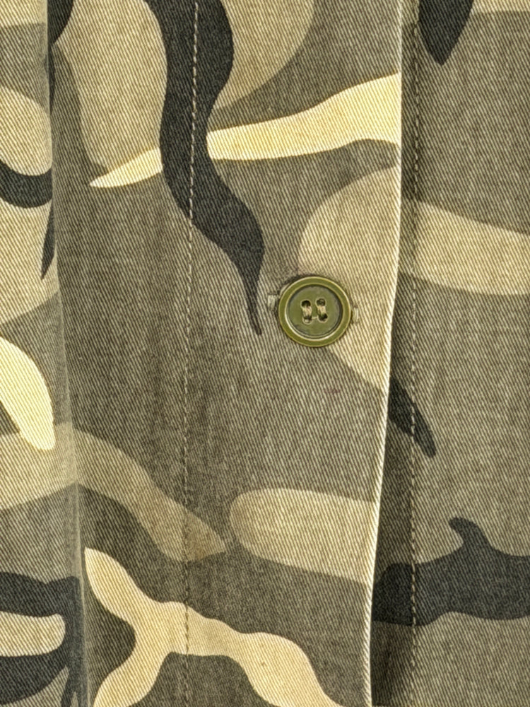 Olive Camo Military Jacket with Rhinestone Detail