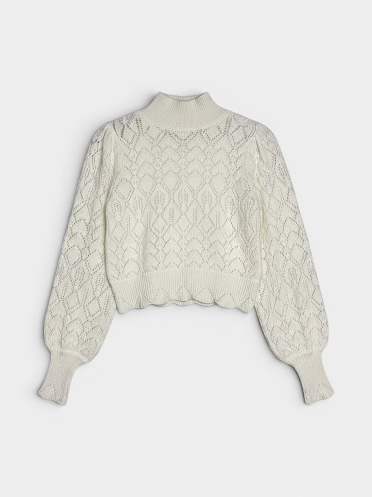 White Mock Neck Sweater