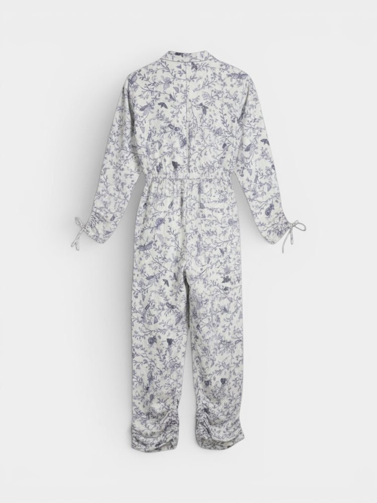 Blue Garden Floral Utility Jumpsuit