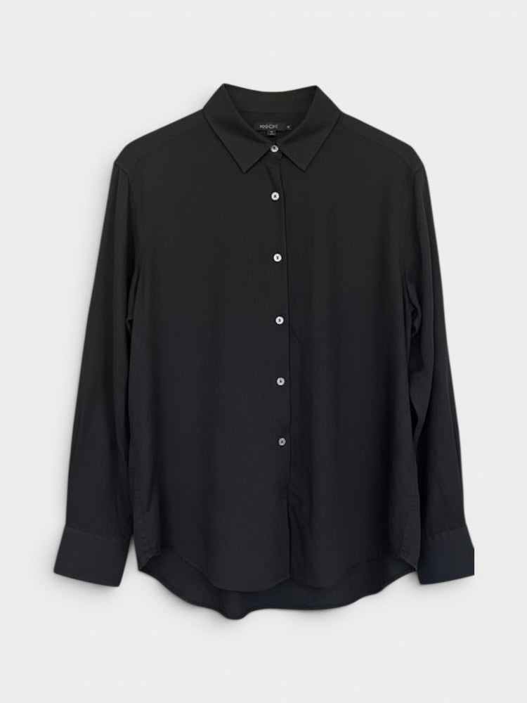 Black Relaxed Button-Down Shirt