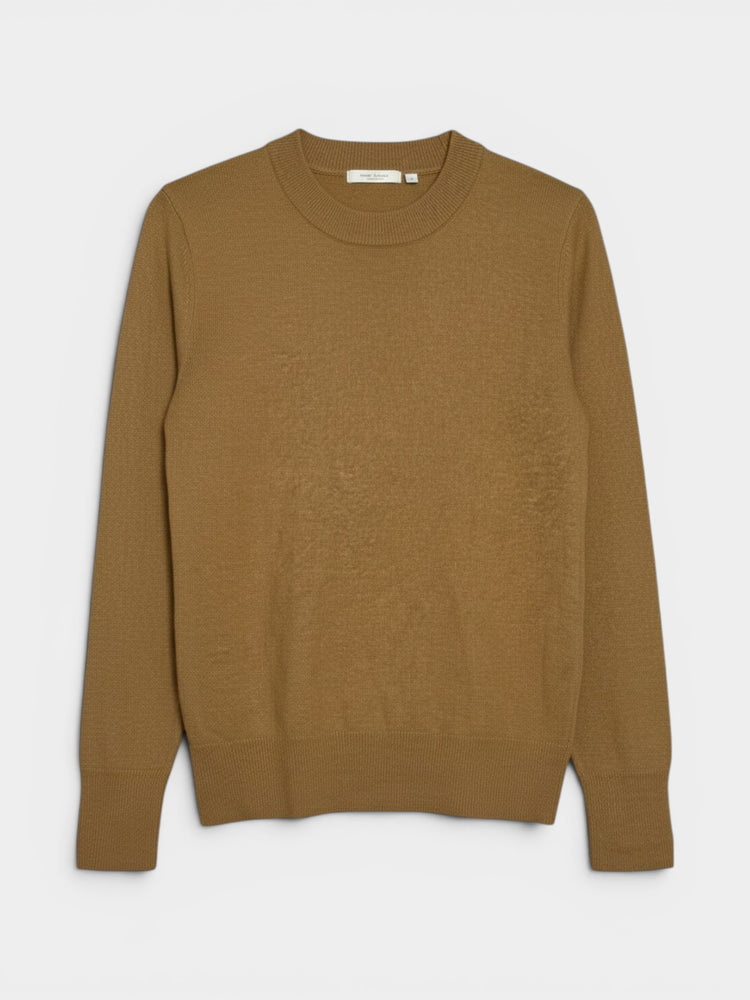 Brown Crew Neck Knit Sweater