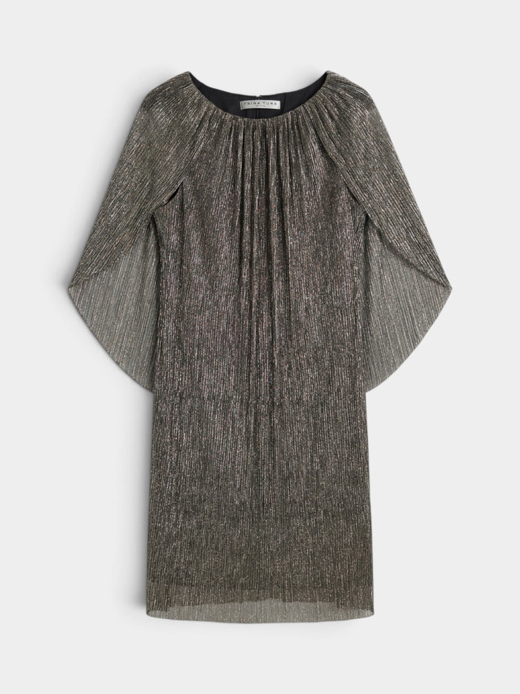 Hima Metallic Cape Dress