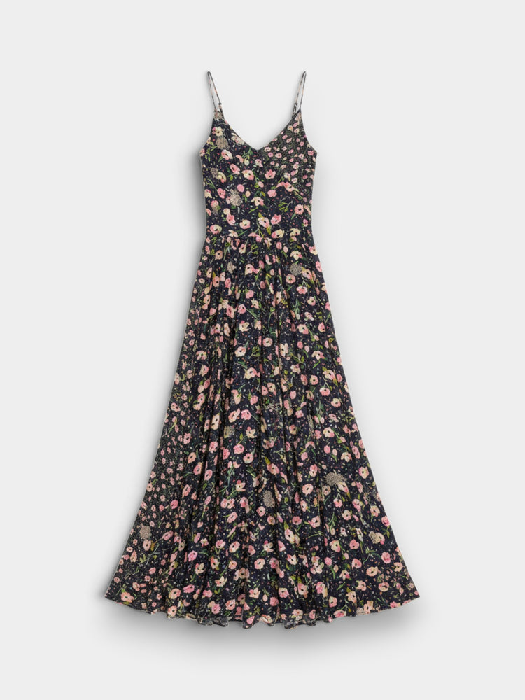 Black Floral Embellished Maxi Dress