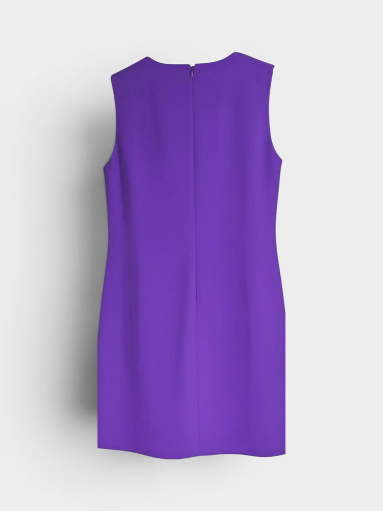 Purple Sleeveless Shift Mini Dress