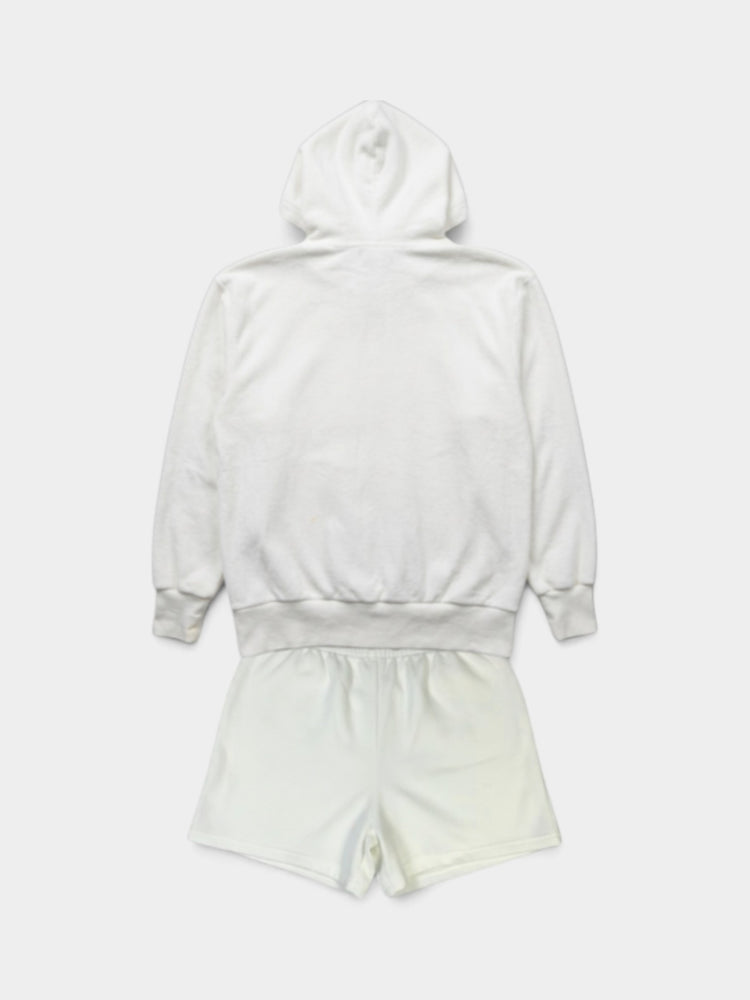 Towel Terry Boyfriend Zip Hoodie & Shorts Matching Set