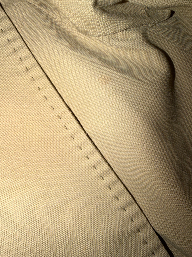 Beige Double-Breasted Cotton Coat