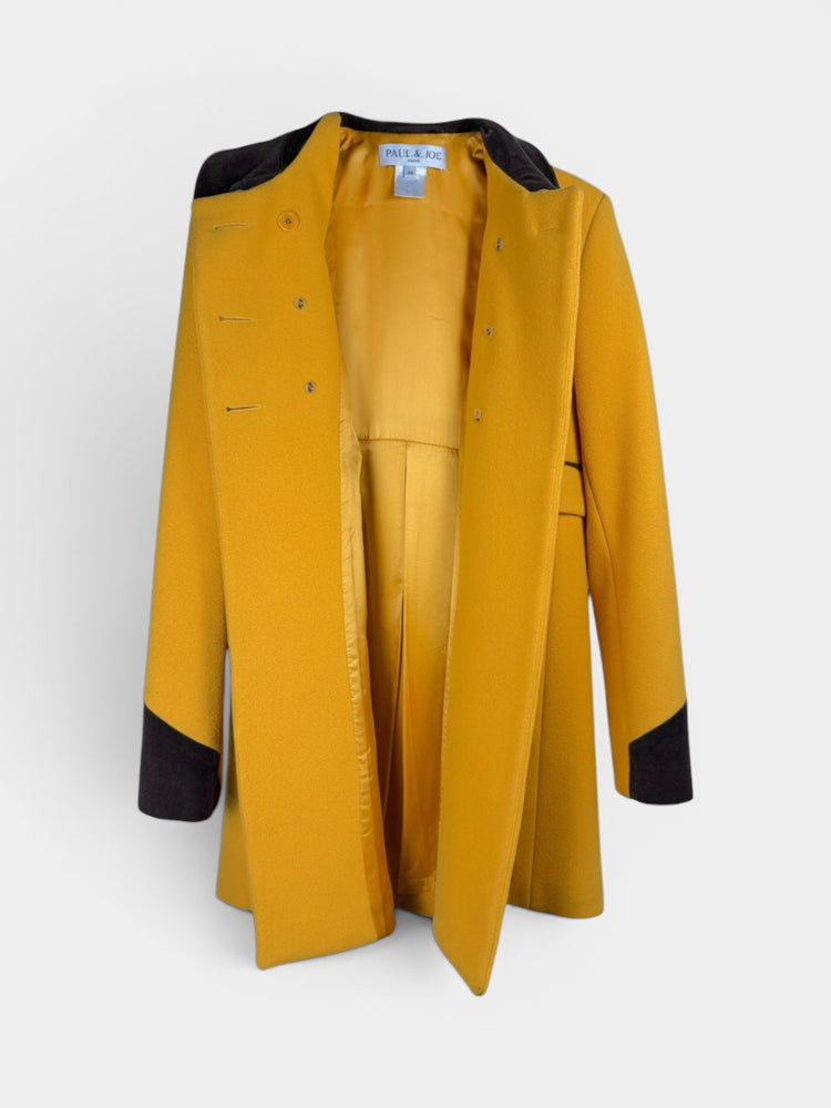 Mustard Yellow Double-Breasted Coat