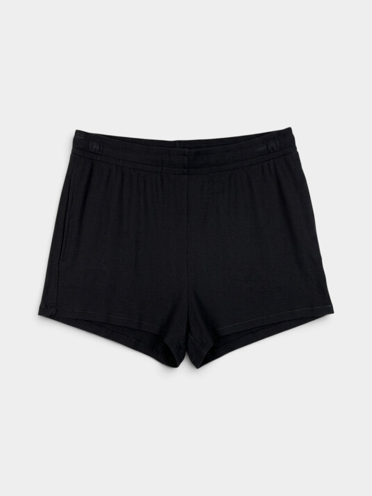 Black Ribbed Modal Cami and Shorts Matching Set