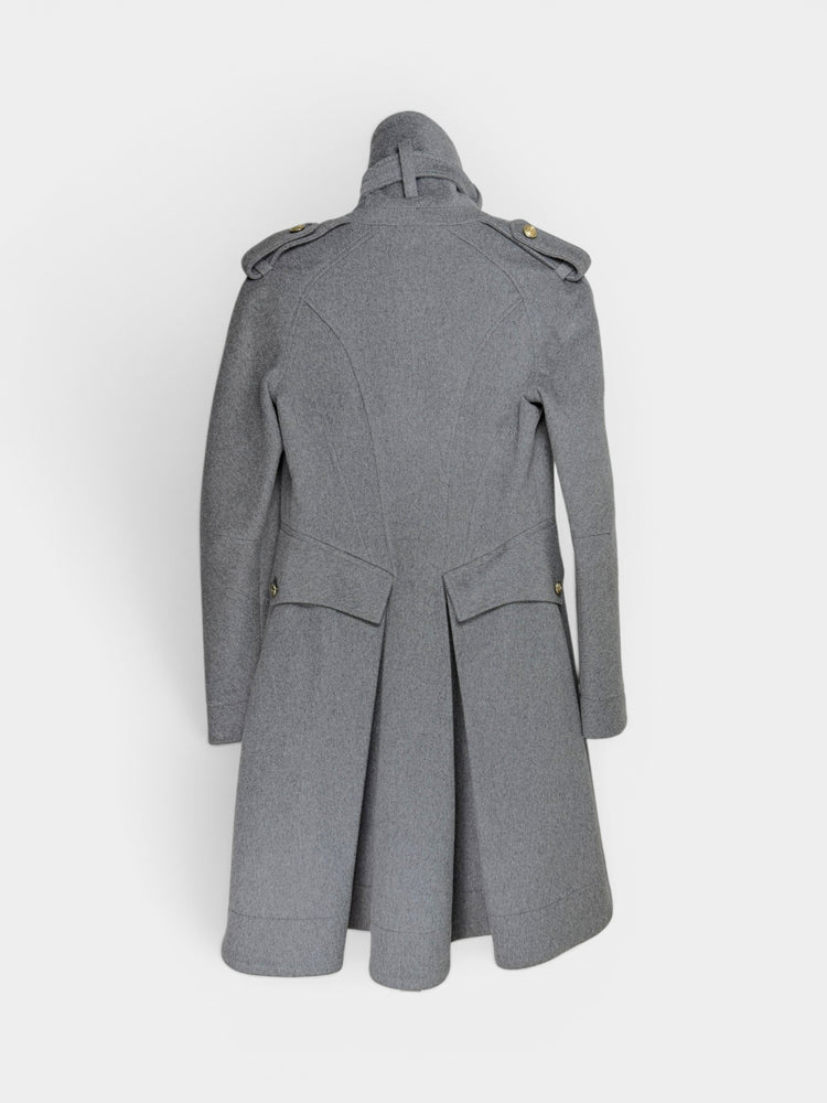 Wool Military Double-Breasted Gray Coat