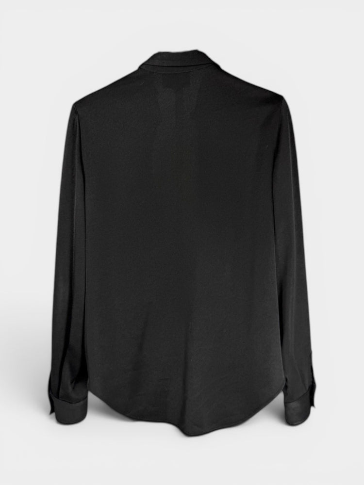 Phillip Lim Black Silk Blouse with Sequin Embellished Collar