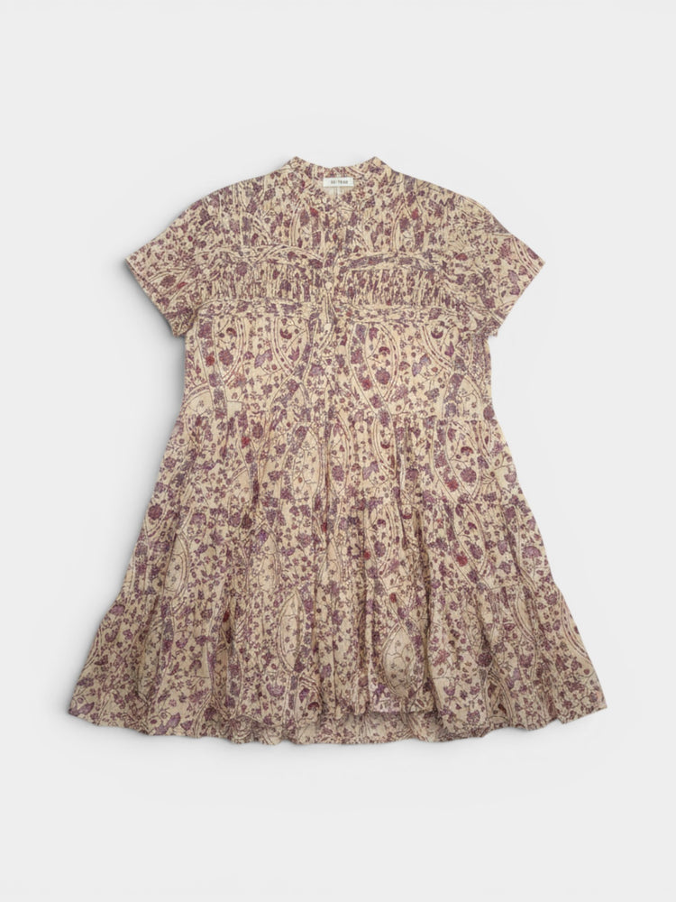 Floral Cotton Smocked Tiered Mini Dress