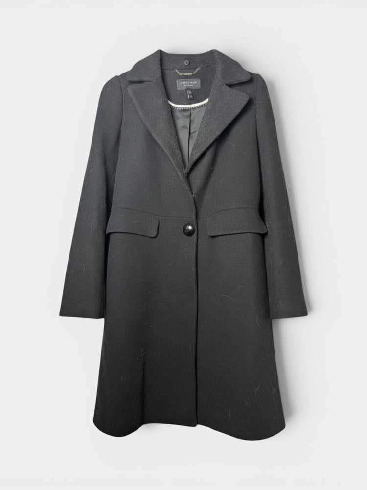Wool Blend Single-Button Midi Coat