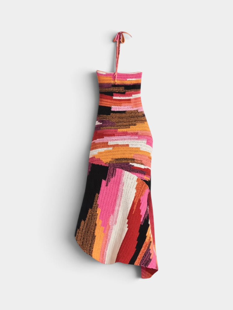 Nova Crochet Halter Maxi/Midi Dress in Sedona Blossom Multi