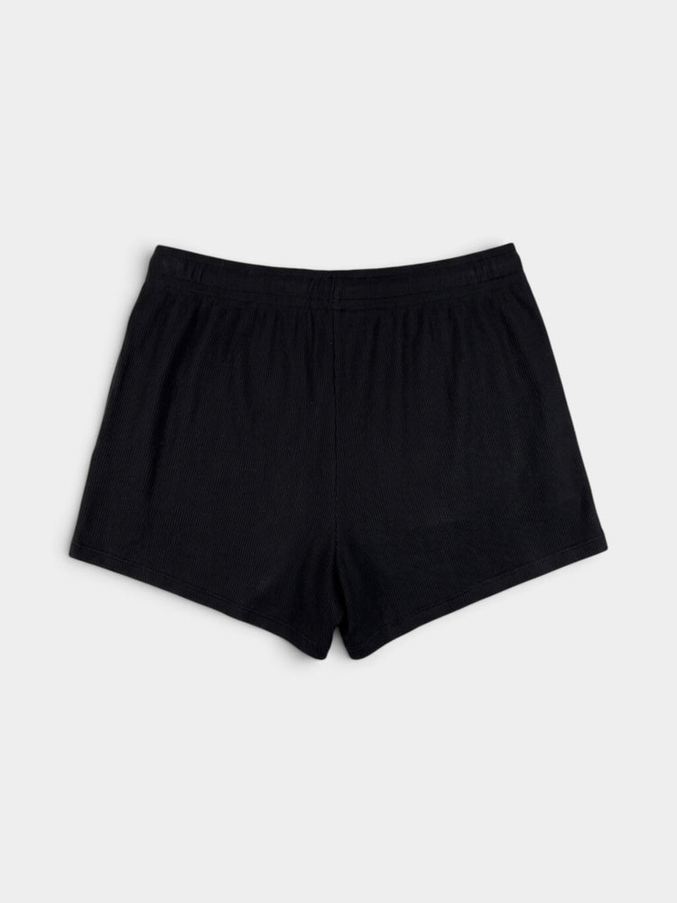 Black Ribbed Modal Cami and Shorts Matching Set