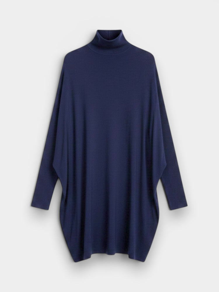 Navy Turtleneck Mini Dress