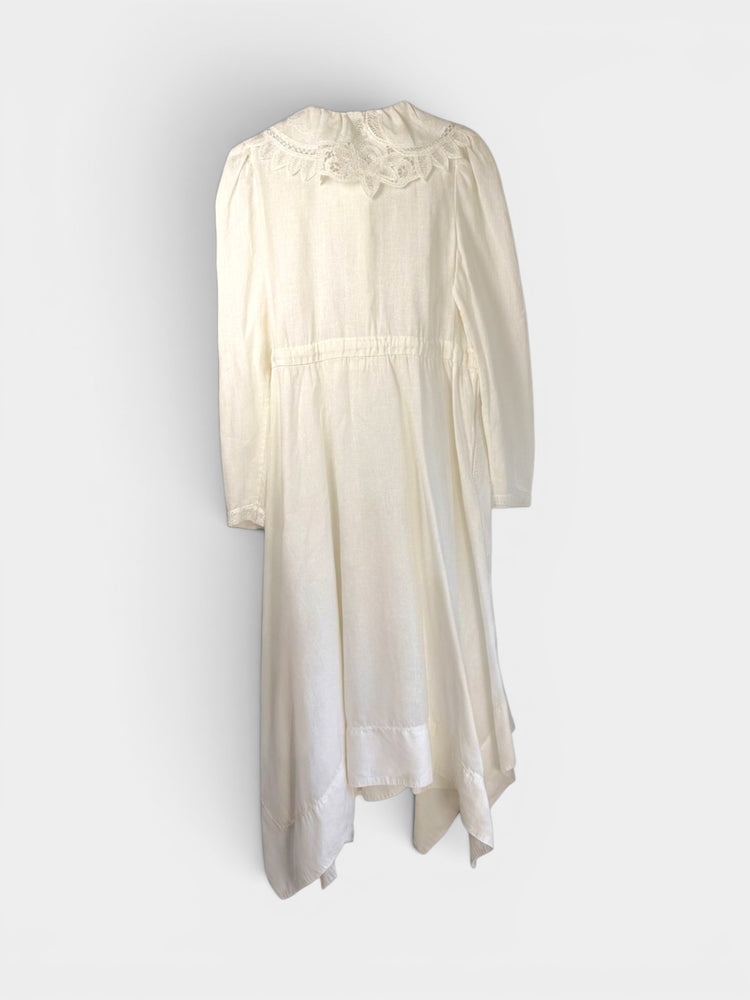 White Linen A-Line Dress