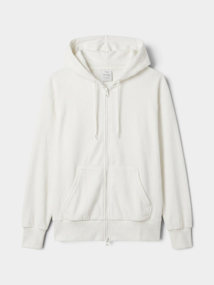 Towel Terry Boyfriend Zip Hoodie & Shorts Matching Set