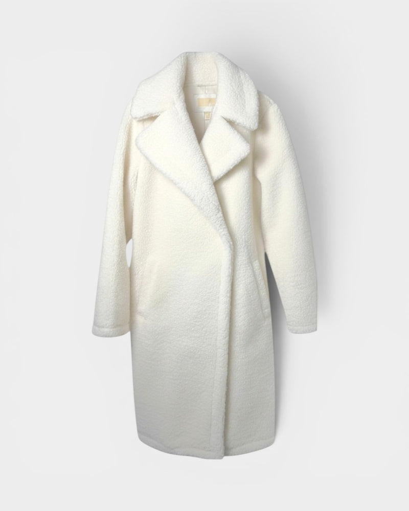 Ivory Bouclé Oversized Teddy Coat