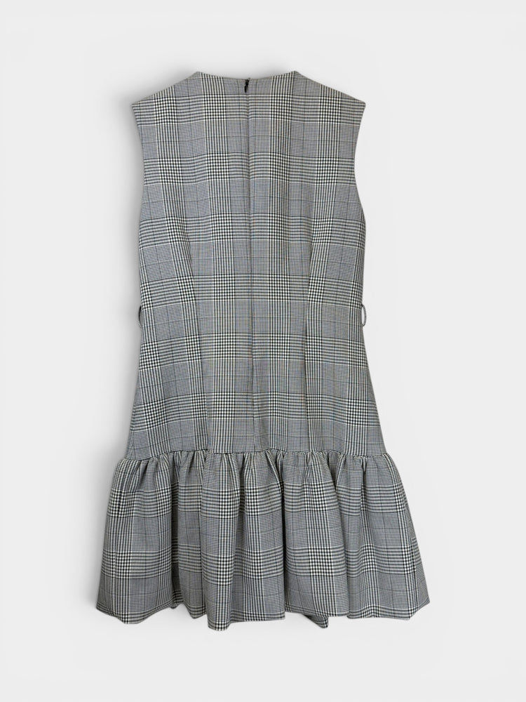 Prince of Wales Check Drop-Waist Mini Dress