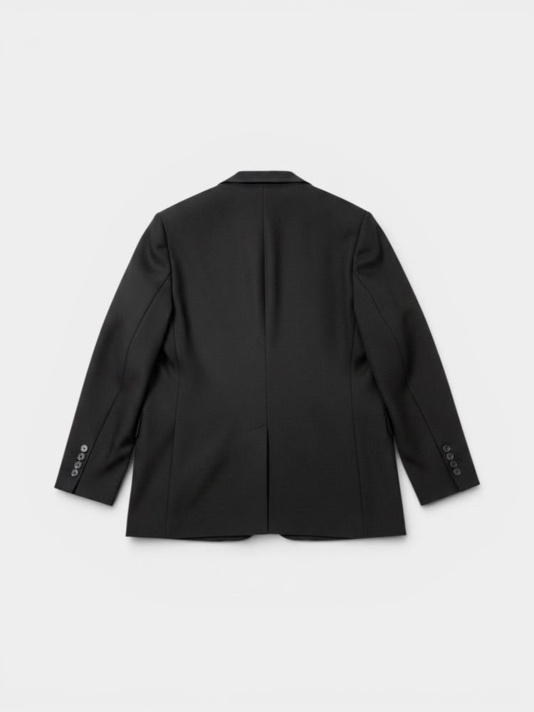 Black Oversized Two-Button Suit Blazer