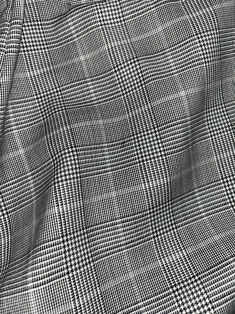 Gray Glen Plaid Tapered Jogger Pants with Drawstring Waist