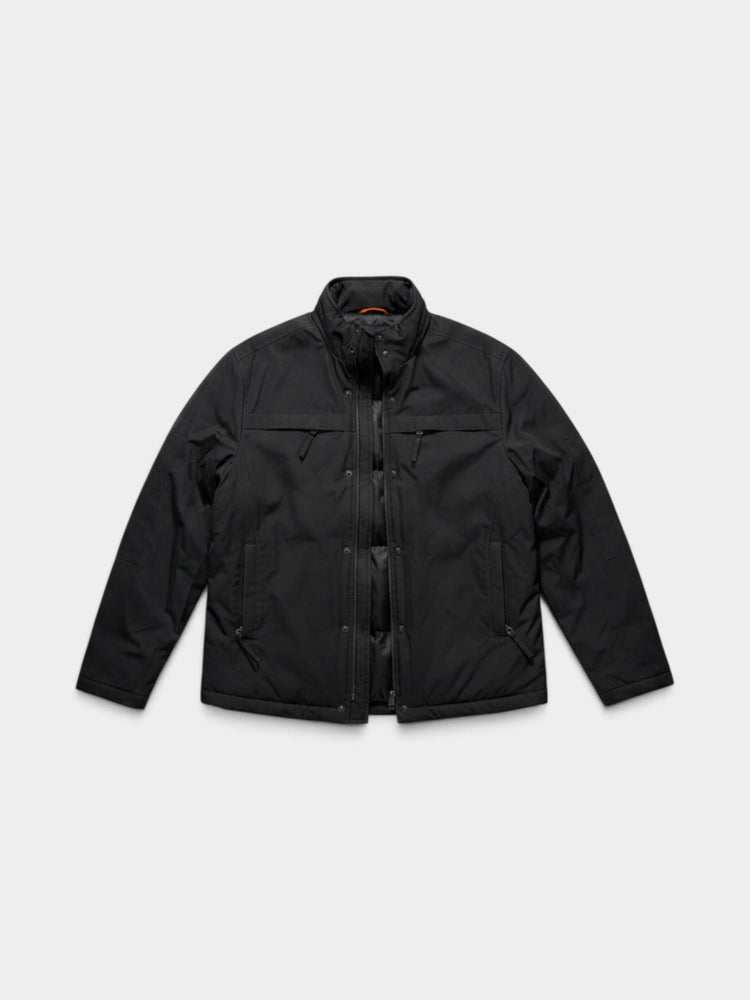 Black Insulated Down Zip Jacket