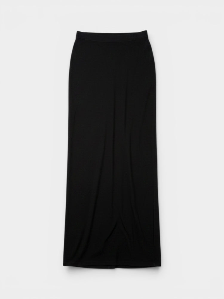 Black Crop Top & Twist-Knot Maxi Skirt Matching Set