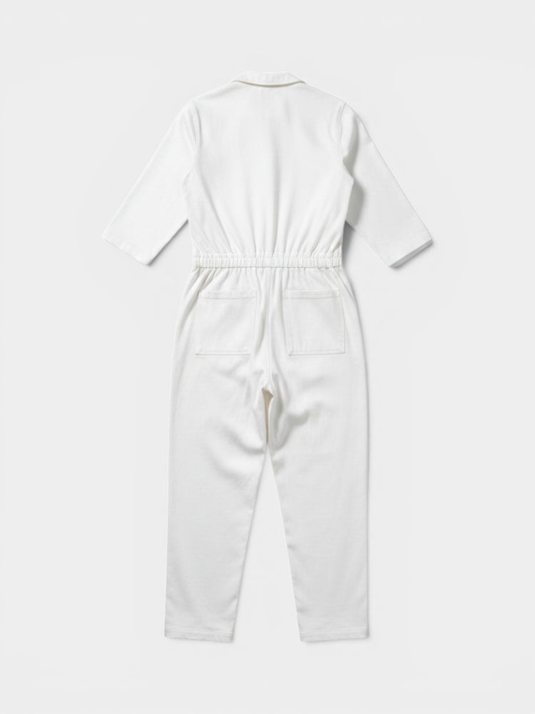 White Cotton Boilersuit Jumpsuit