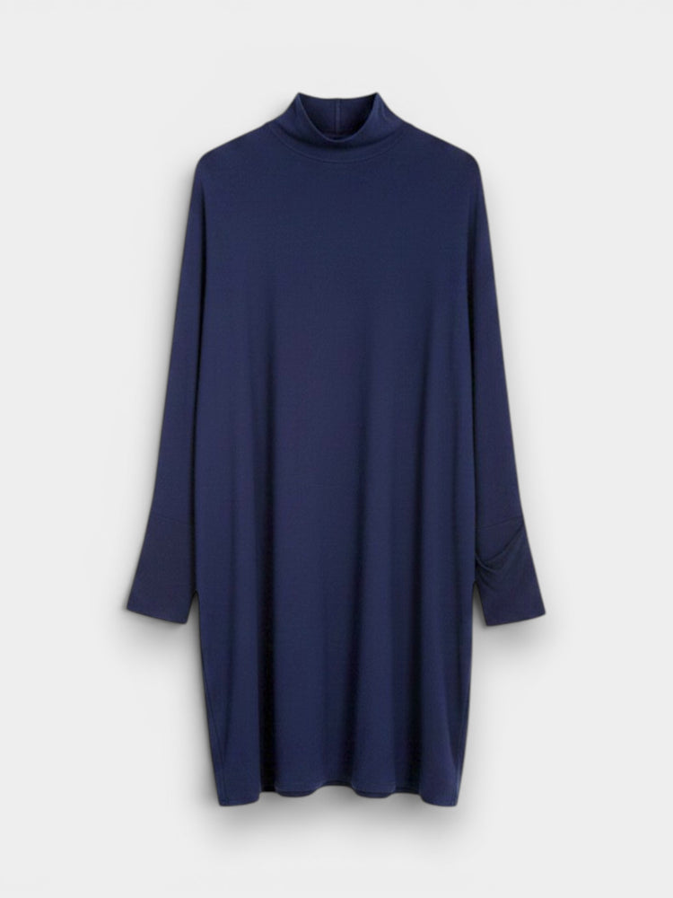 Navy Turtleneck Mini Dress