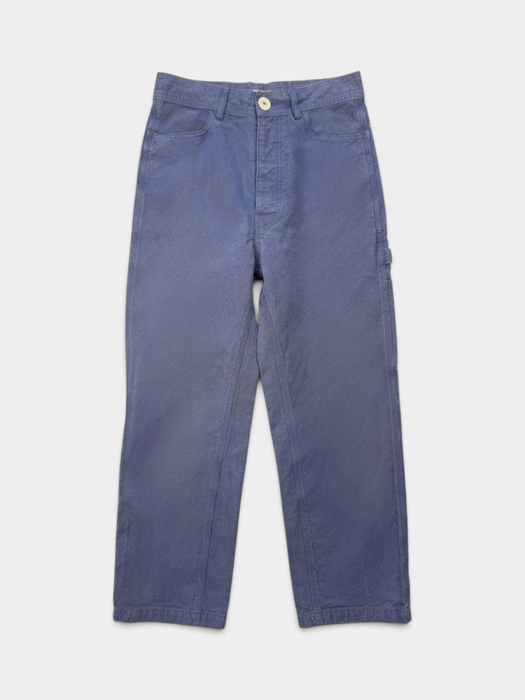 Blue Cotton Canvas Carpenter Pants