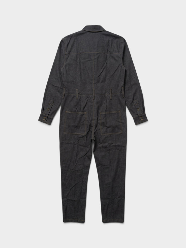 Dark Denim Long-Sleeve Boilersuit Jumpsuit