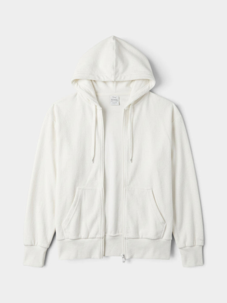Towel Terry Boyfriend Zip Hoodie & Shorts Matching Set
