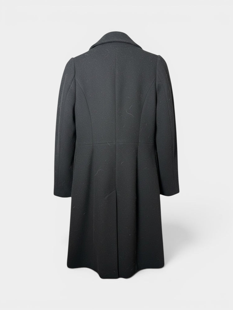 Wool Blend Single-Button Midi Coat