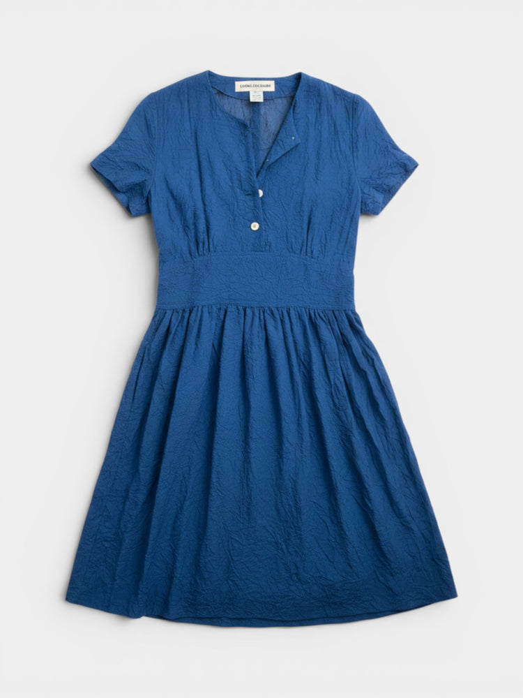 Button-Front Midi Dress