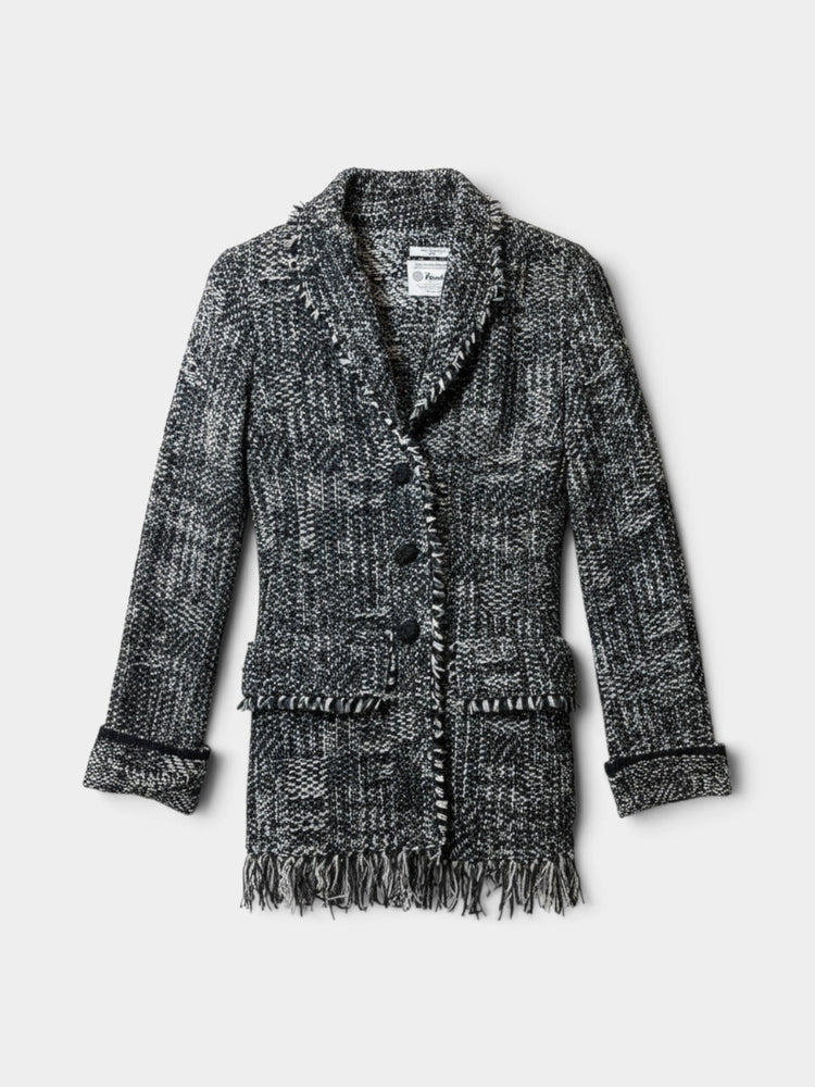 Tweed Fringe Blazer