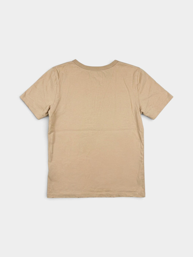 Tan Organic Cotton Relaxed Crew Neck T-Shirt