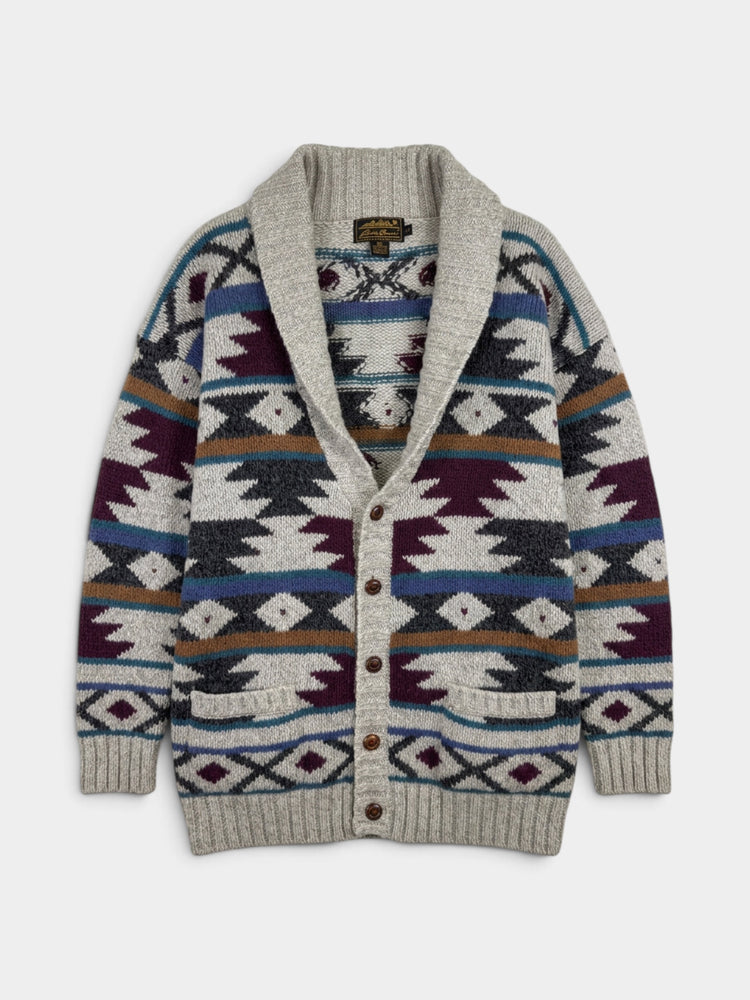 Vintage Wool Blend Southwestern Shawl Collar Cardigan