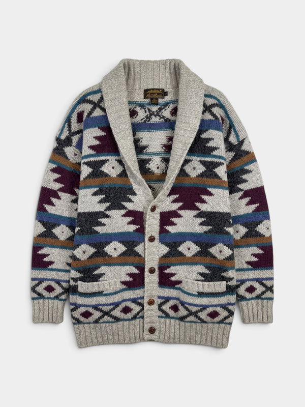 Vintage Wool Blend Southwestern Shawl Collar Cardigan