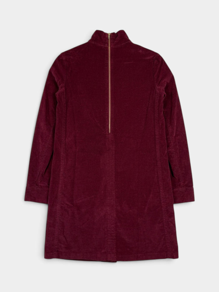 Burgundy Mock Neck Mini Dress