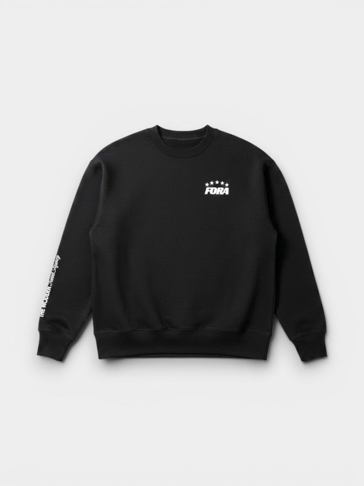 Black Graphic Crewneck Sweatshirt