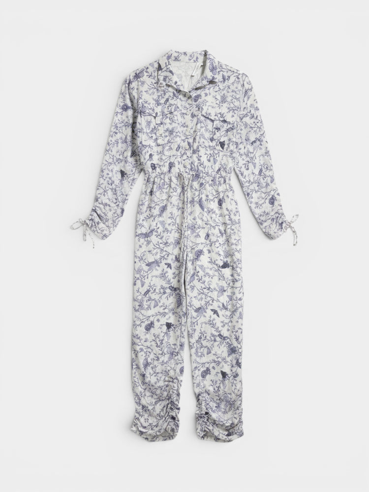 Blue Garden Floral Utility Jumpsuit