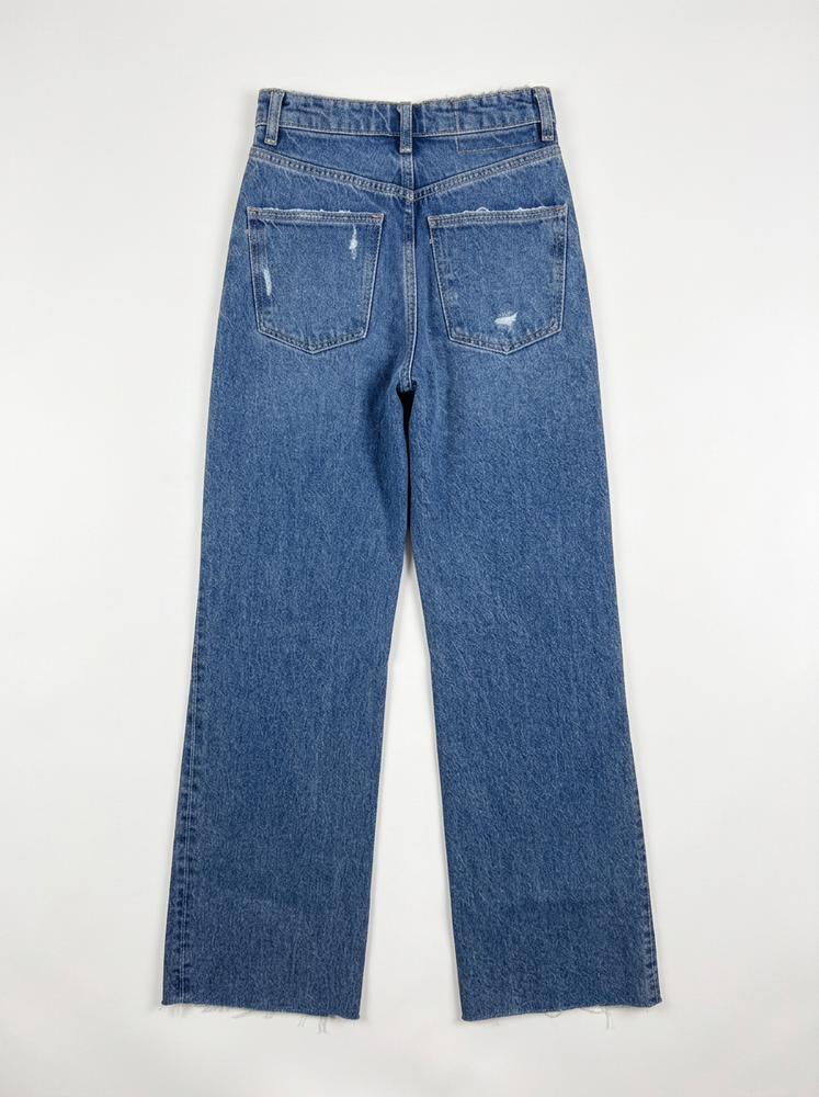 High Waist Wide Leg Ripped Jeans